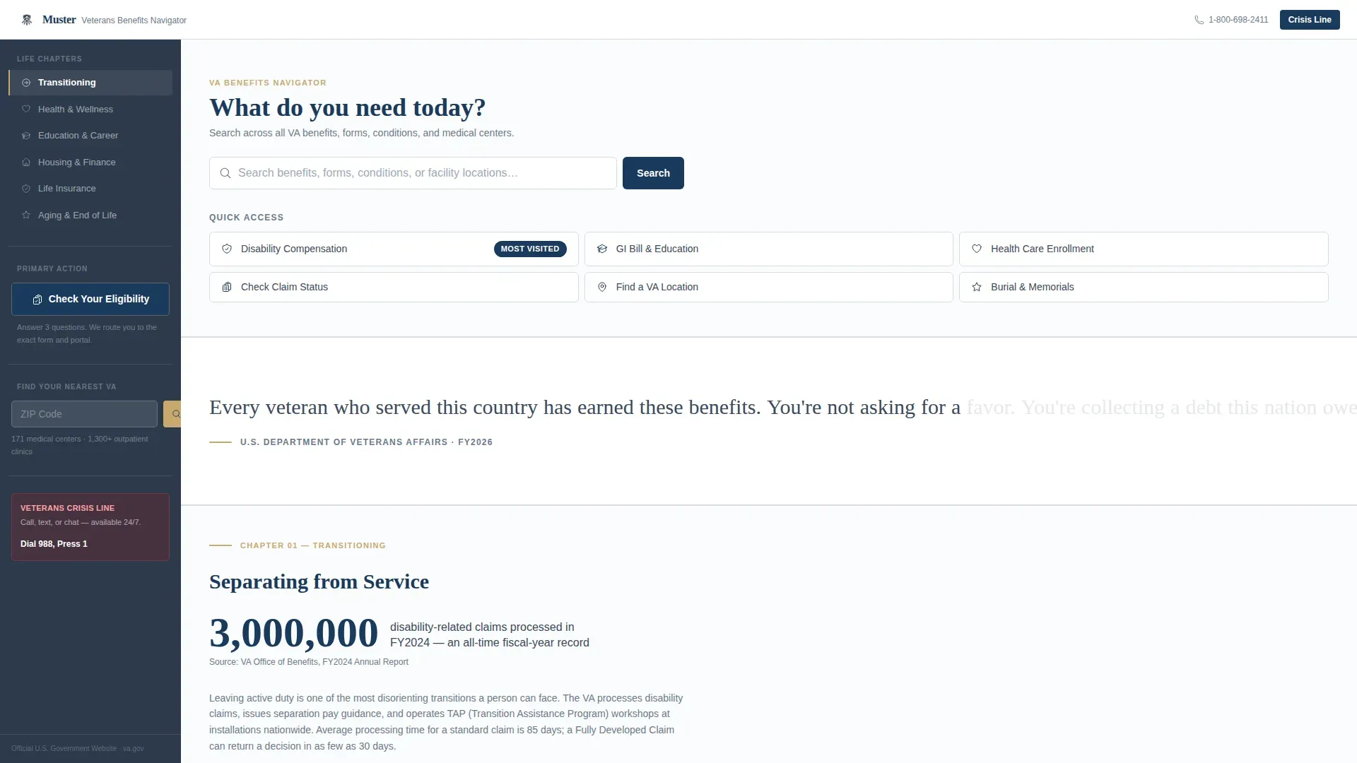 Veterans Services Landing Page Template