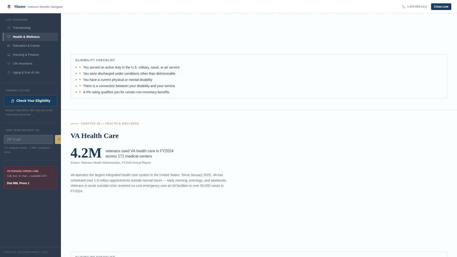 Veterans Services Landing Page Template