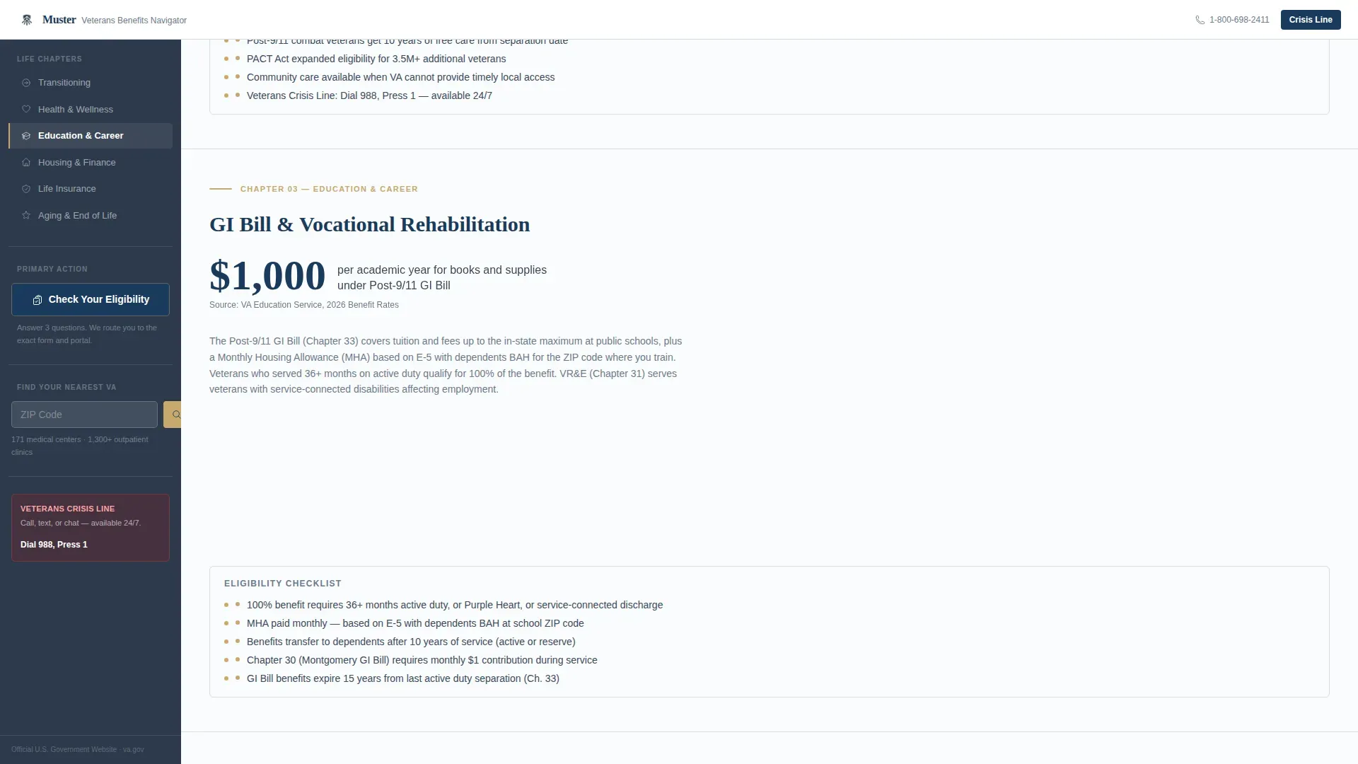 Veterans Services Landing Page Template