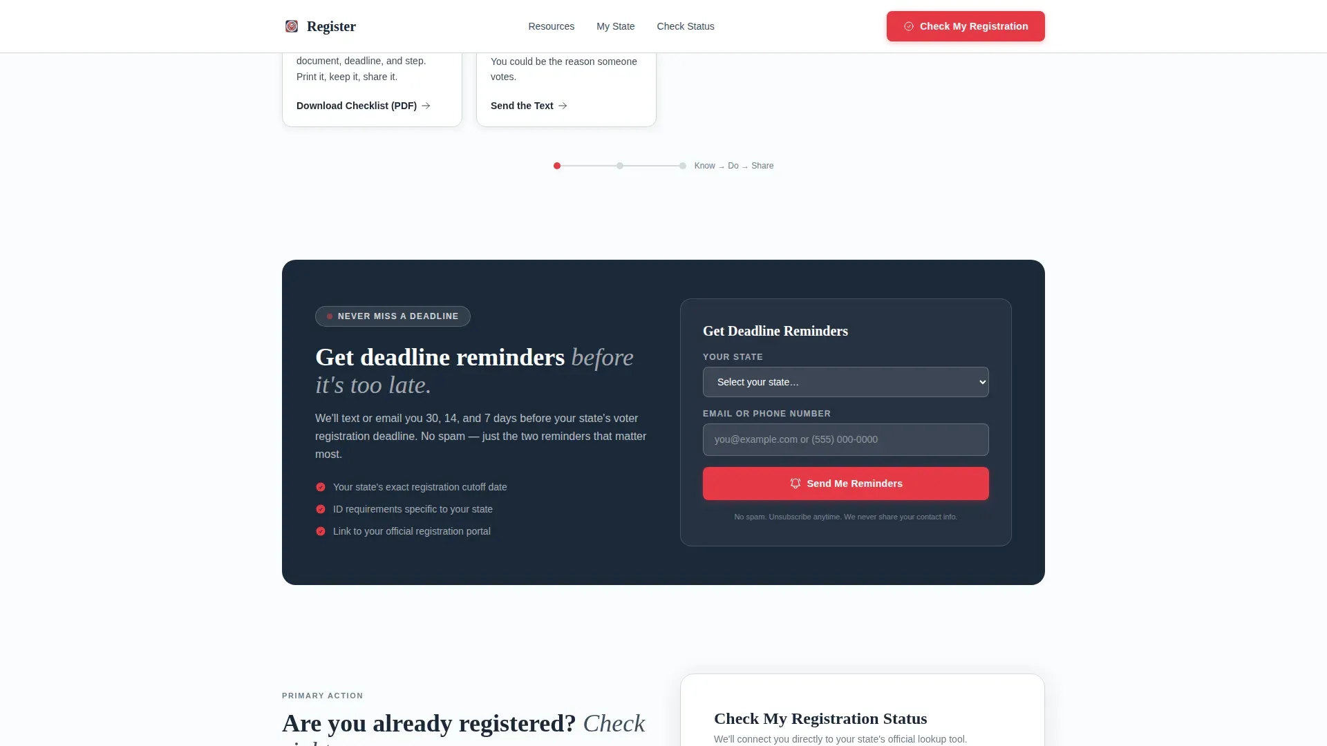 Voter Registration Landing Page Template