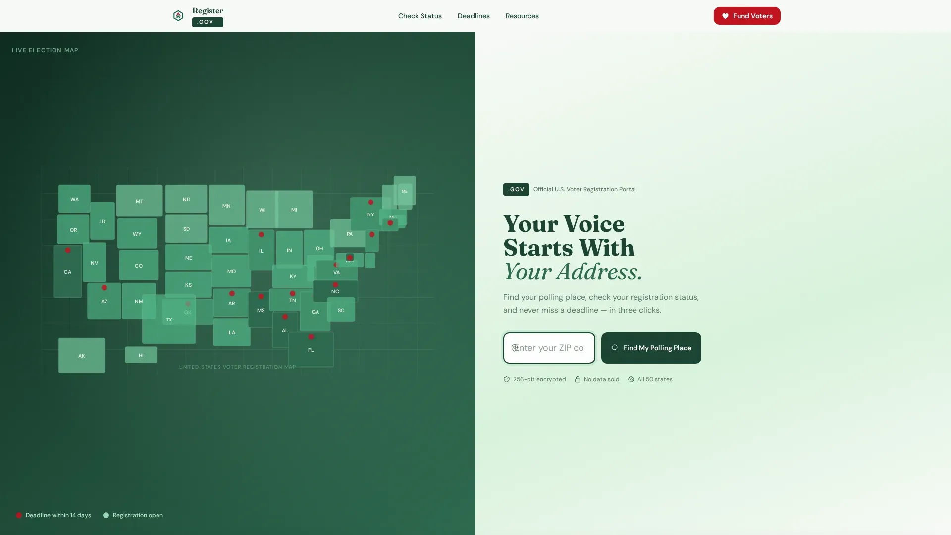 Voter Registration Government Reviews Website Template