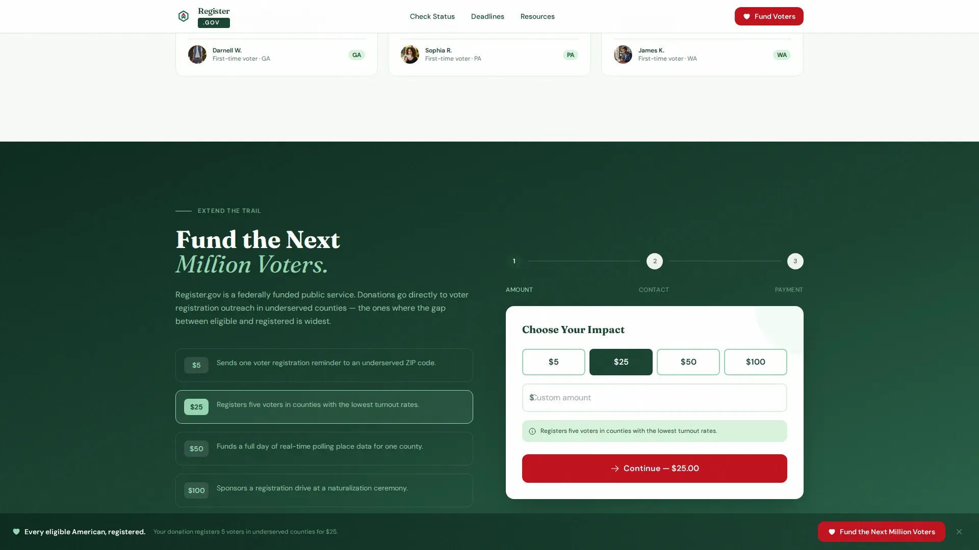 Voter Registration Government Reviews Website Template