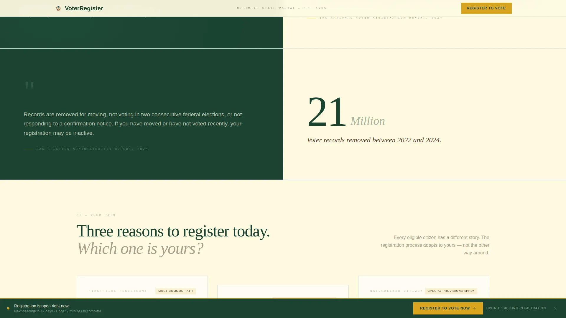 Advanced Voter Registration Government Professional Website Template