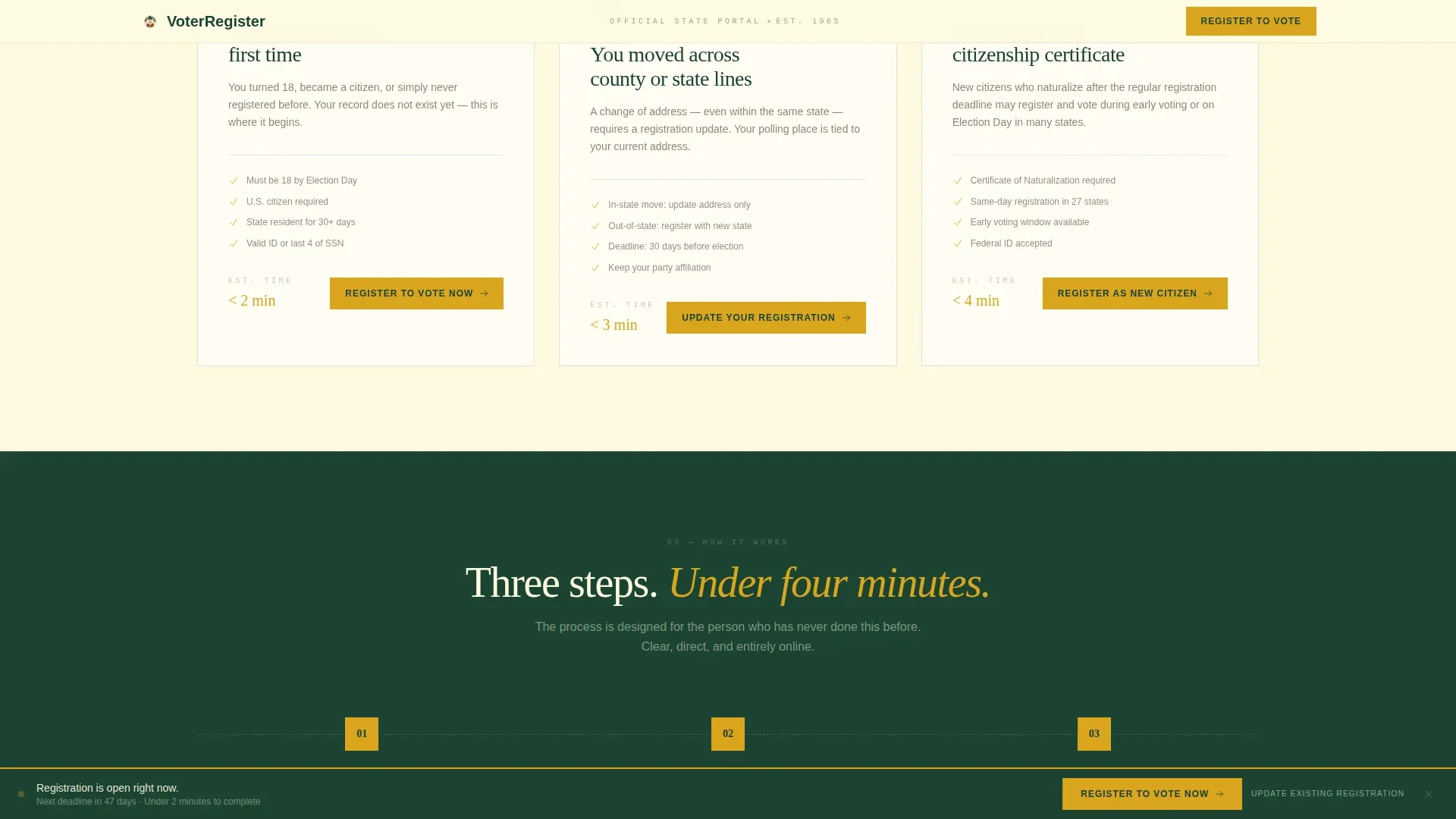 Advanced Voter Registration Government Professional Website Template