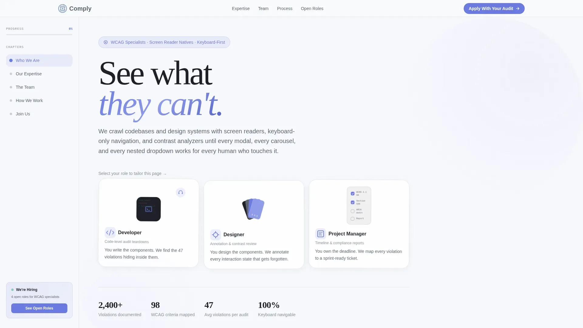 Accessibility Recruitment Landing Page Template