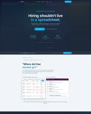 Applicant Tracking Landing Page Template