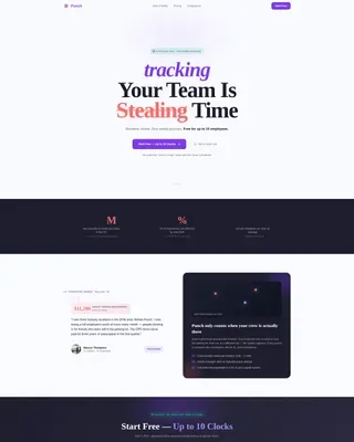 Biometric Time Tracking Landing Page Template