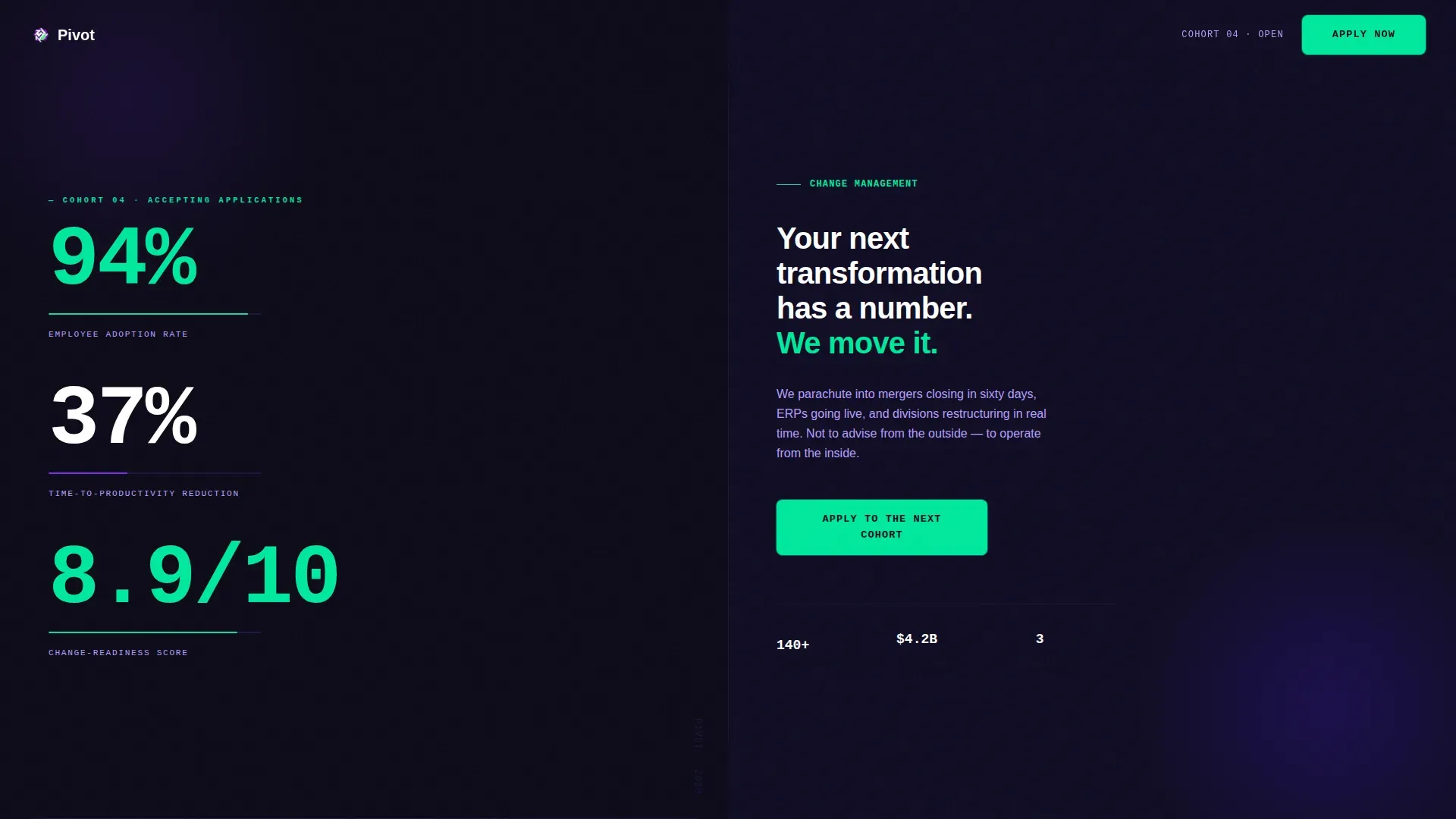 Change Management Recruitment | Free Website Template | Rocket