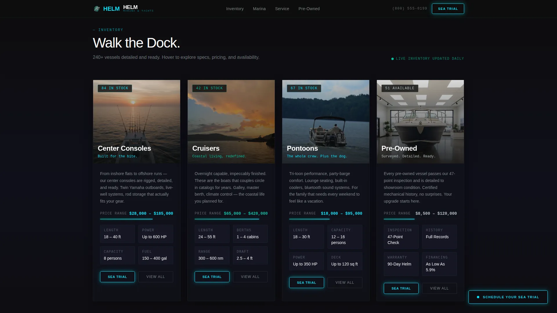 Cinematic Boat Dealer & Marina Landing Page Template