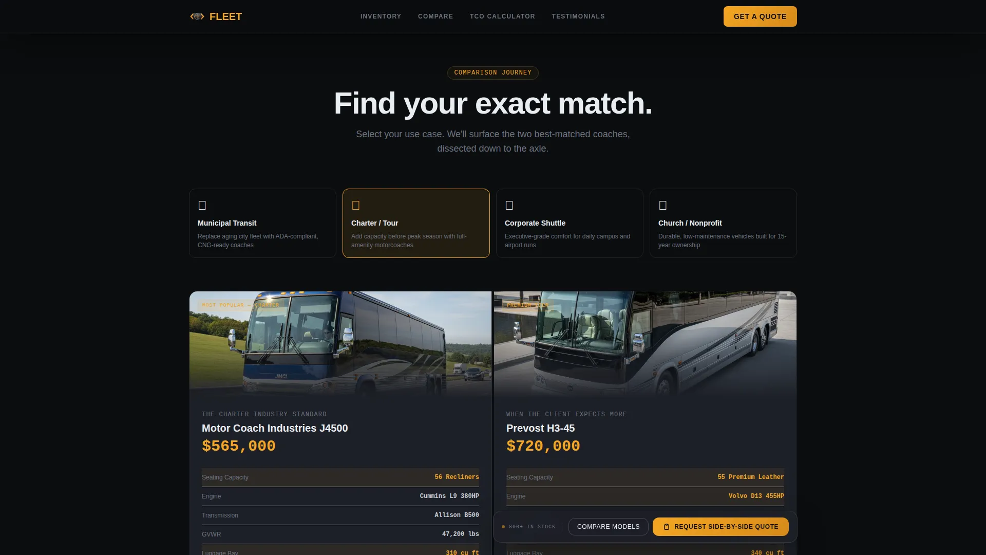 Immersive Bus & Coach Dealer Landing Page Template