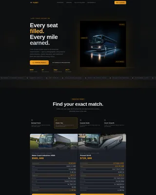 Immersive Bus & Coach Dealer Landing Page Template