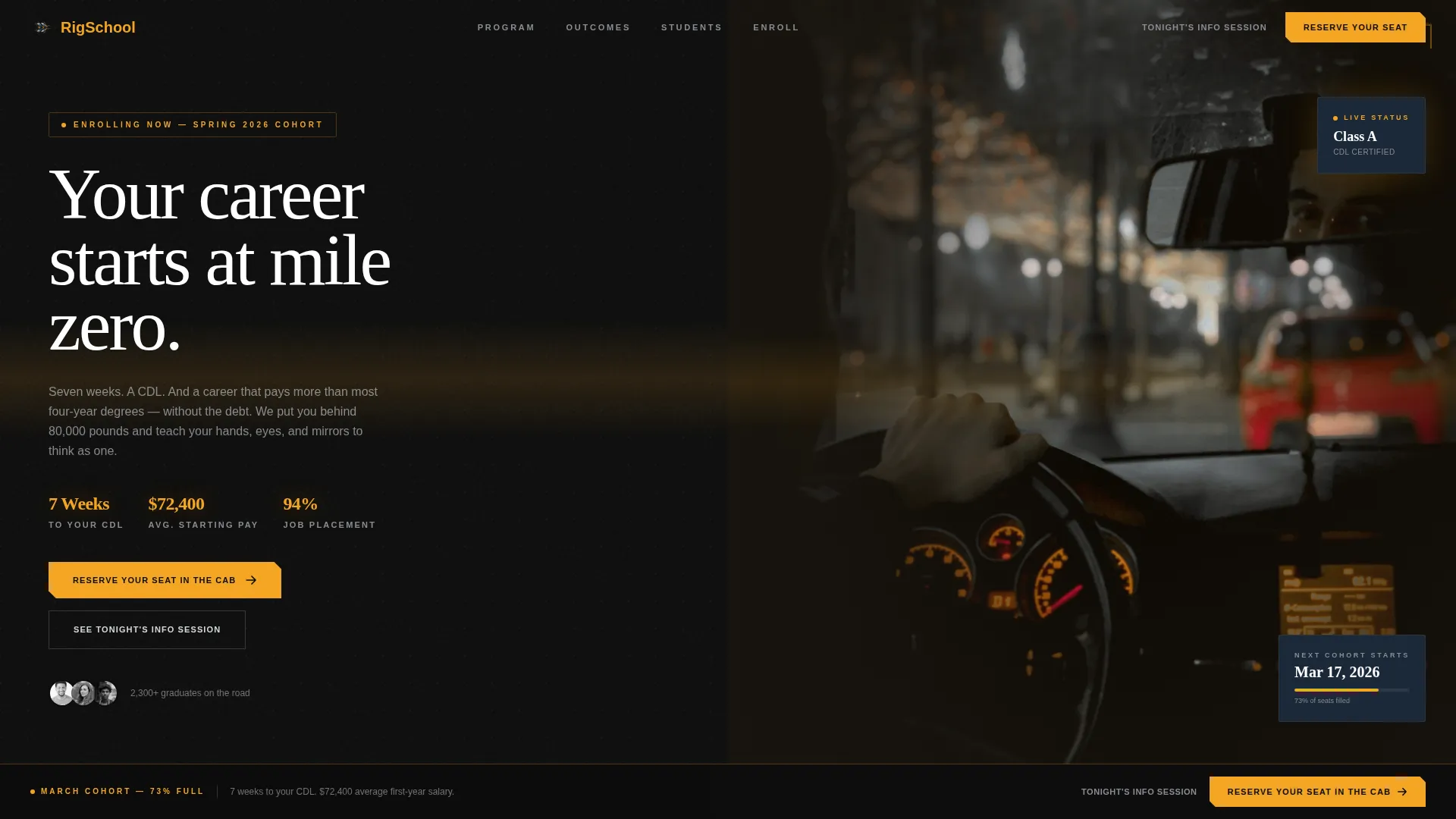CDL Training School Landing Page Template