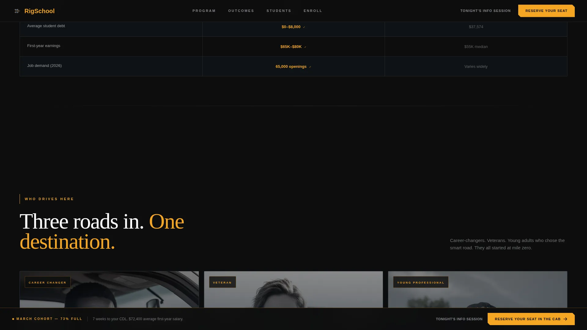 CDL Training School Landing Page Template