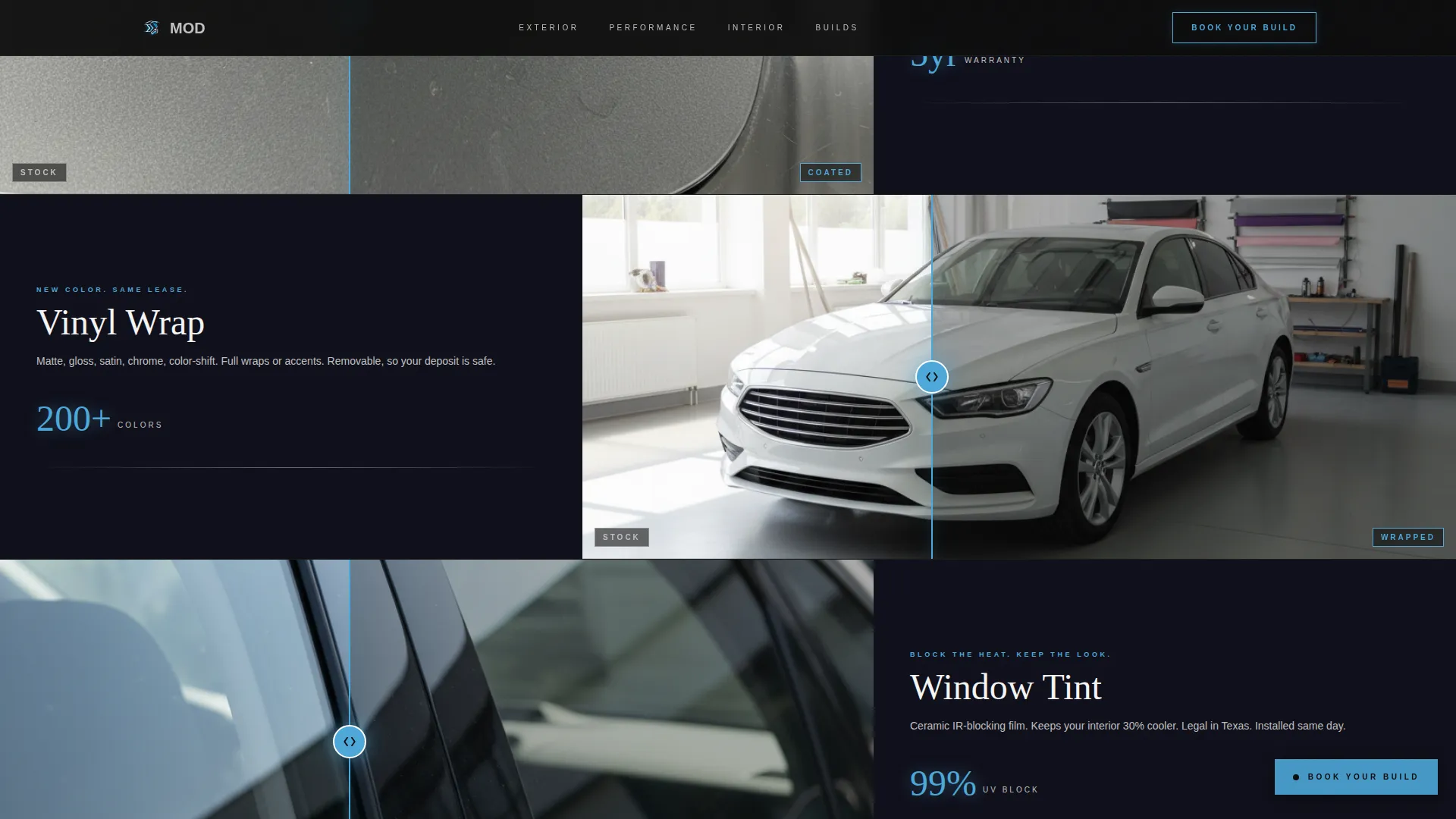 Cinematic Aftermarket Shop Landing Page Template