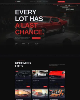 Car Auction Landing Page Template | Cinematic Dark
