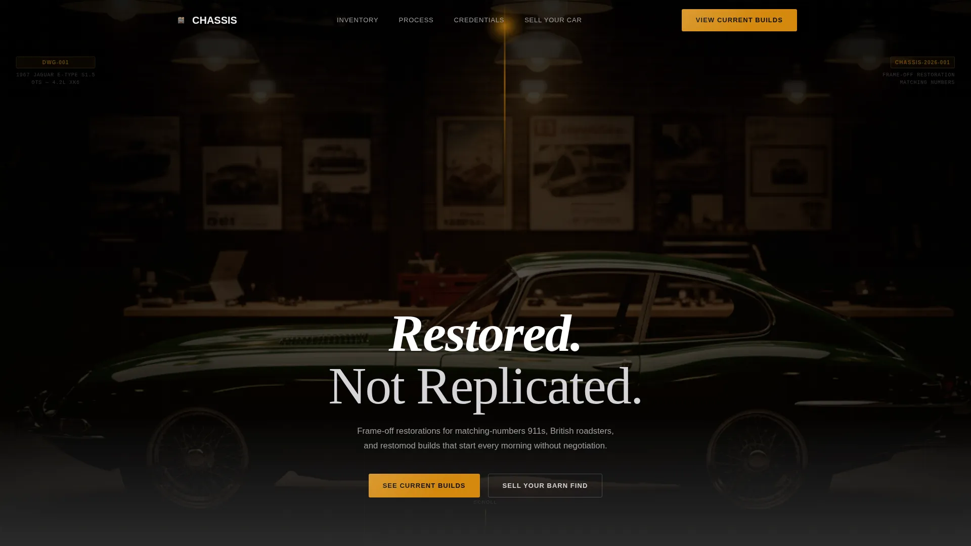 Classic Car Restoration Landing Page Template