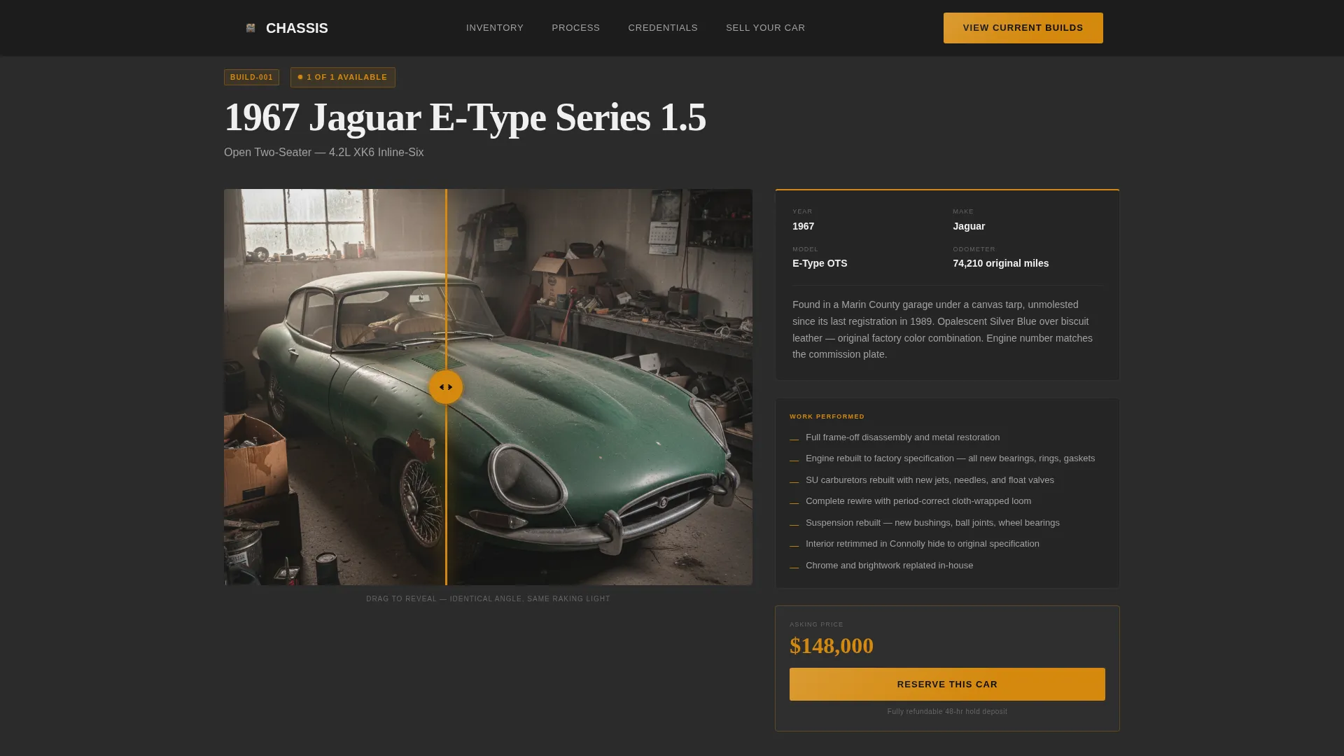 Classic Car Restoration Landing Page Template
