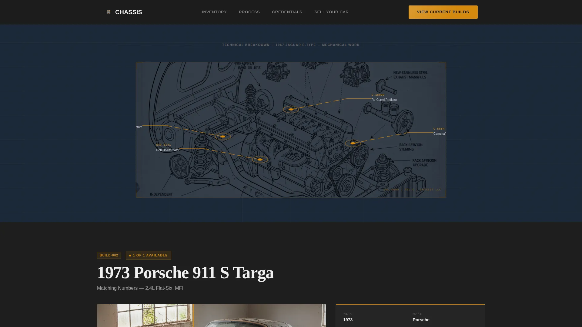 Classic Car Restoration Landing Page Template