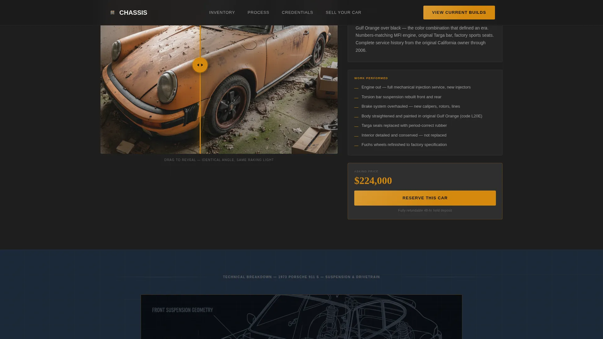 Classic Car Restoration Landing Page Template
