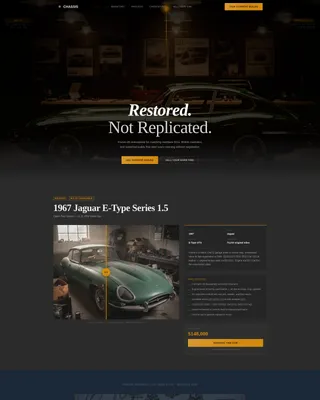 Classic Car Restoration Landing Page Template