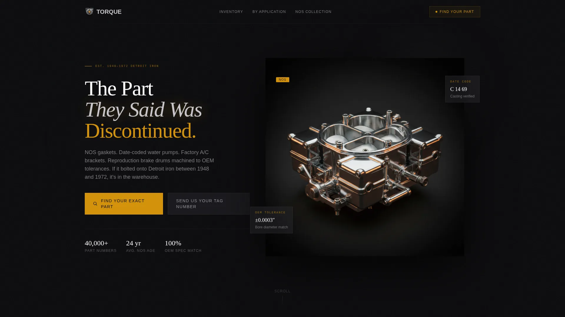 Classic Car Parts Landing Page Template