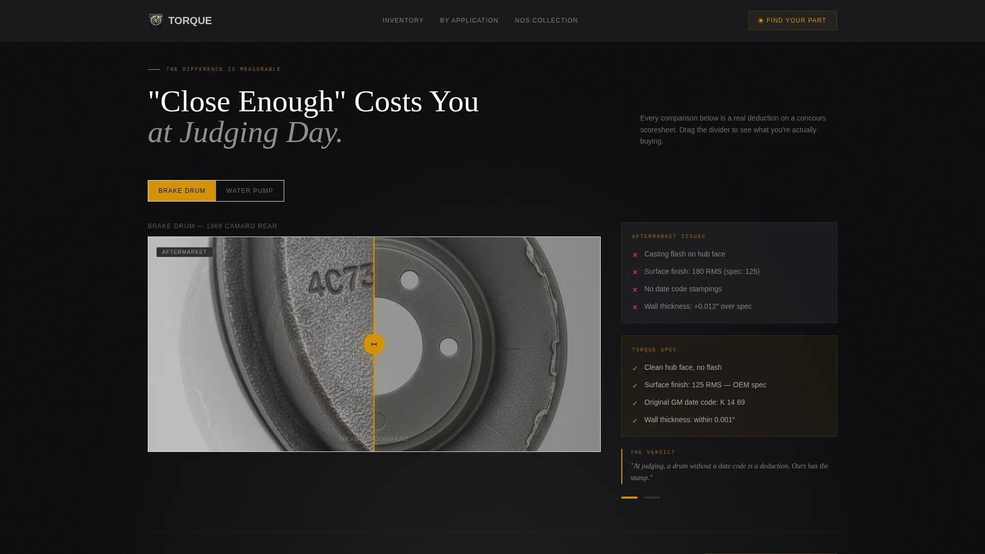 Classic Car Parts Landing Page Template