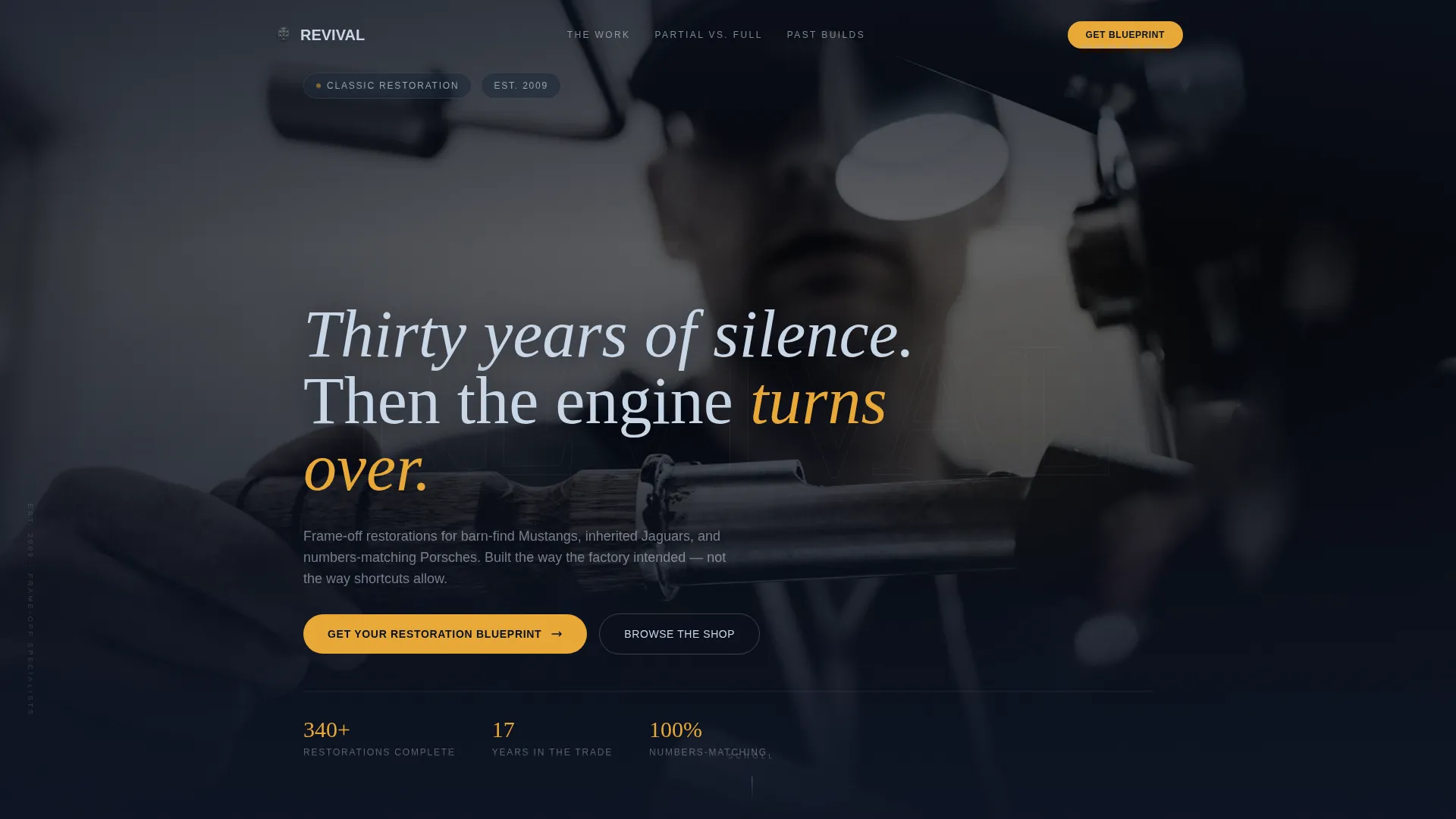 Classic Car Restoration Landing Page Template