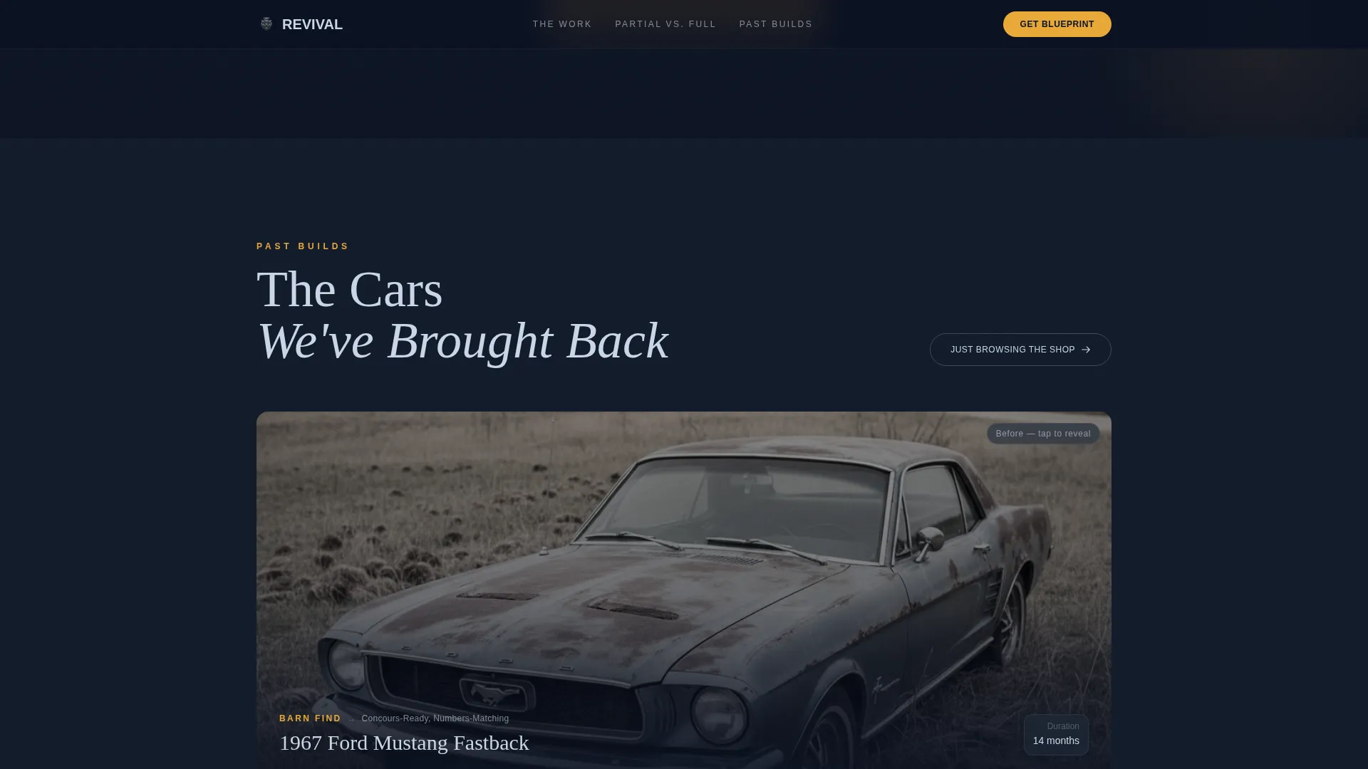 Classic Car Restoration Landing Page Template
