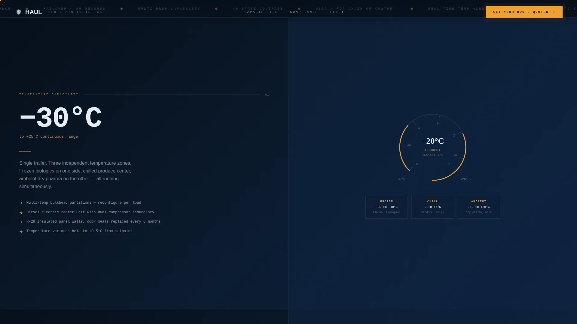 Cold Chain Refrigerated Transport Landing Page Template