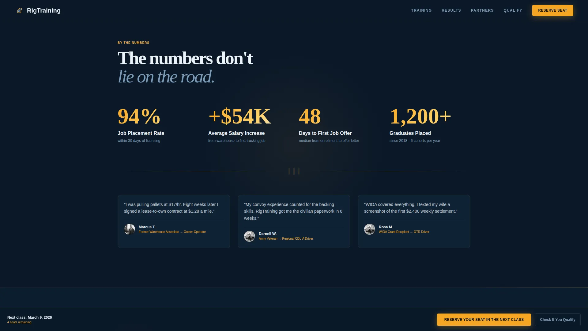 CDL Training School Landing Page Template