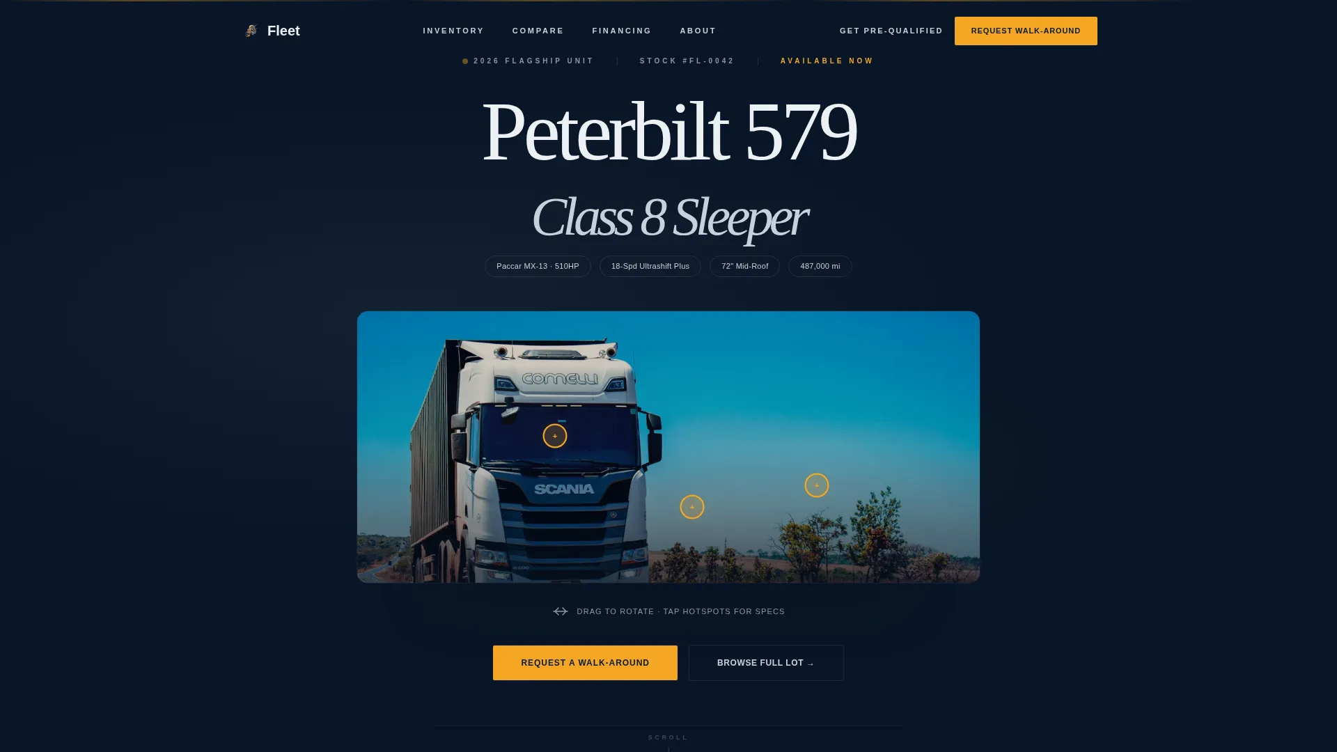 Commercial Truck Dealer Gallery Landing Page Template