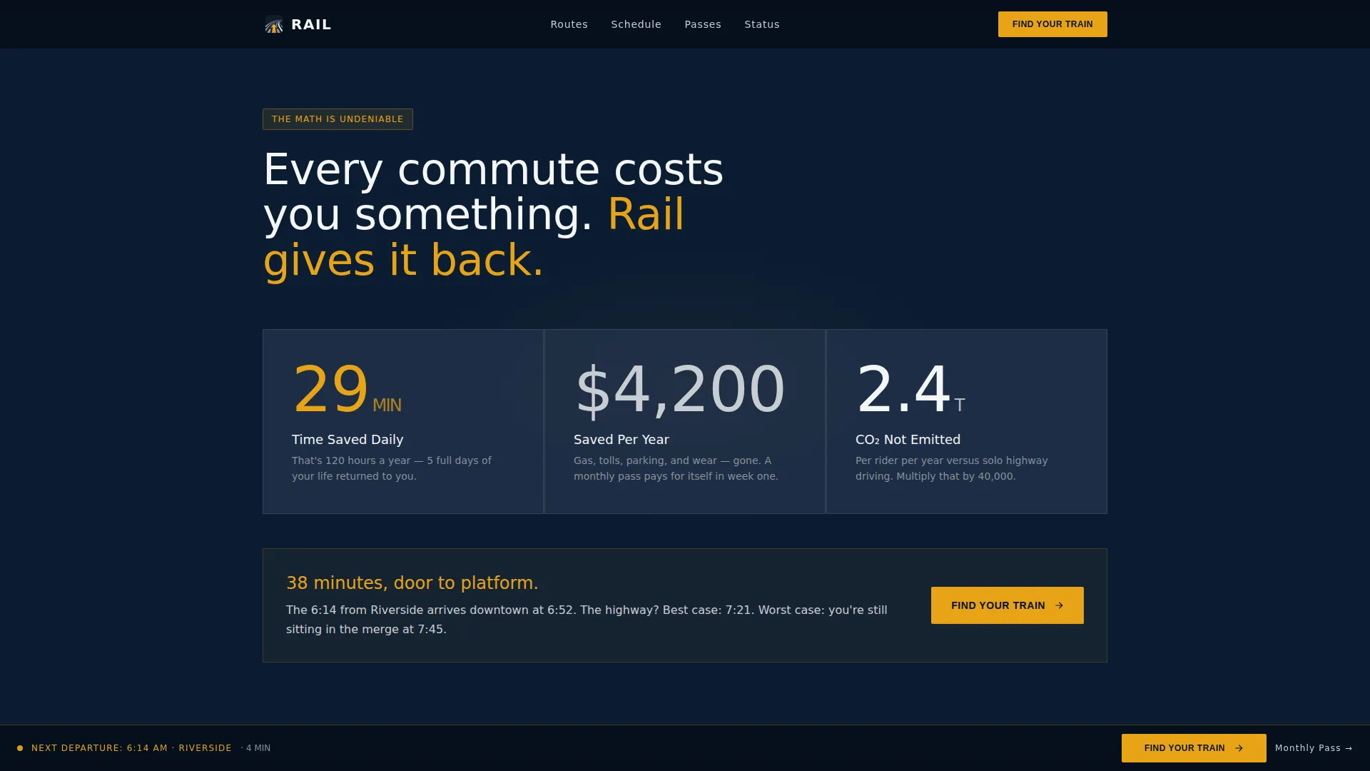 Commuter Rail Service Landing Page Template
