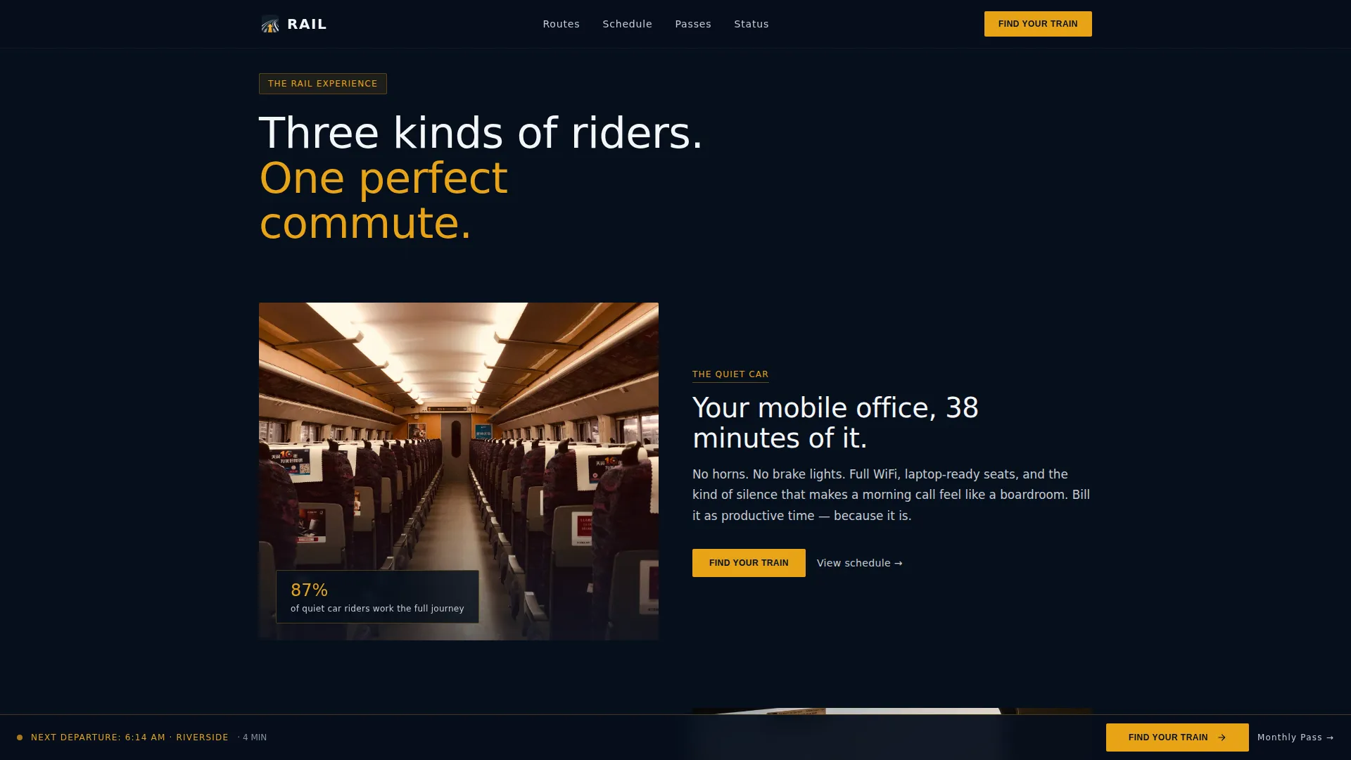Commuter Rail Service Landing Page Template
