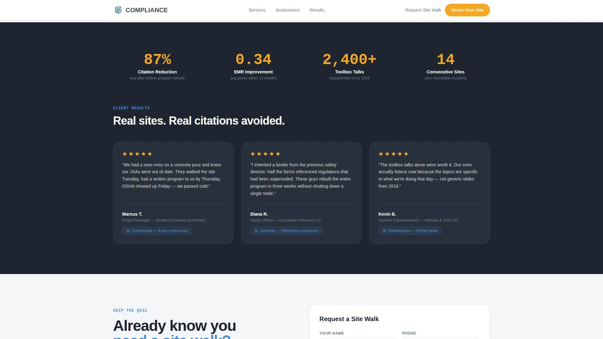 Certified Construction Safety | Free Website Template | Rocket