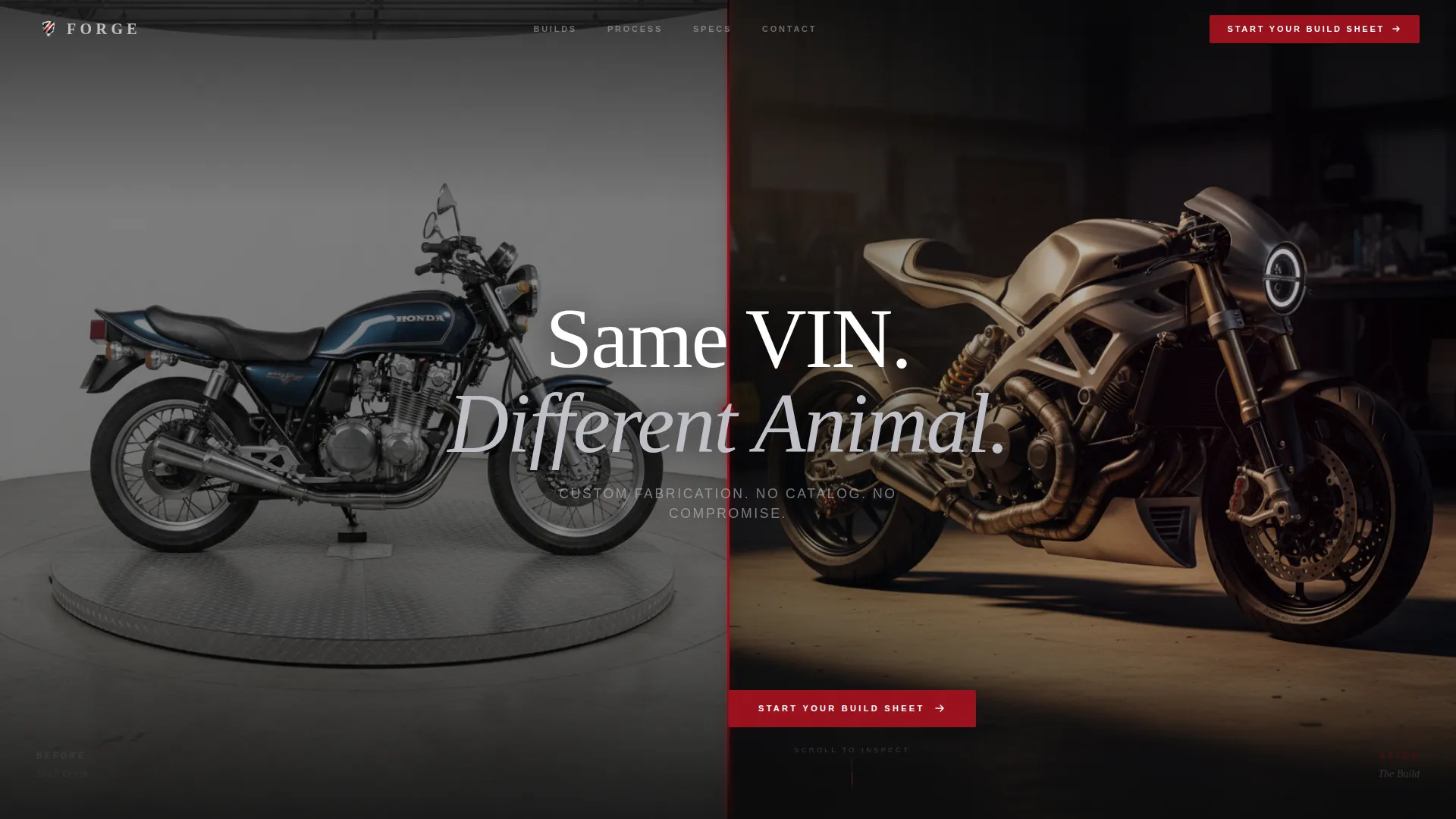 Custom Motorcycle Builder Landing Page Template