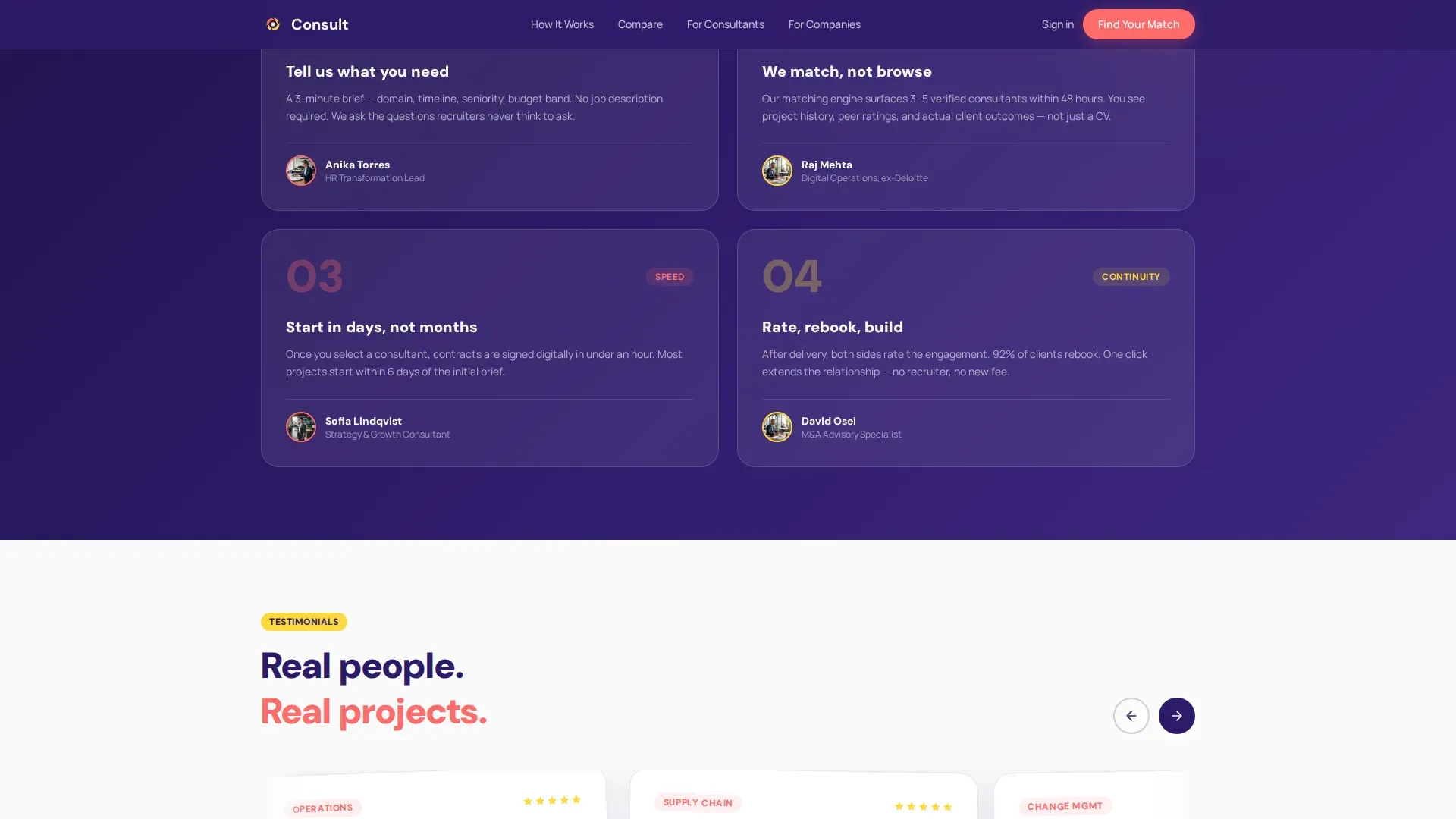 Consulting Marketplace Landing Page Template