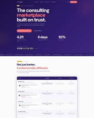 Consulting Marketplace Landing Page Template