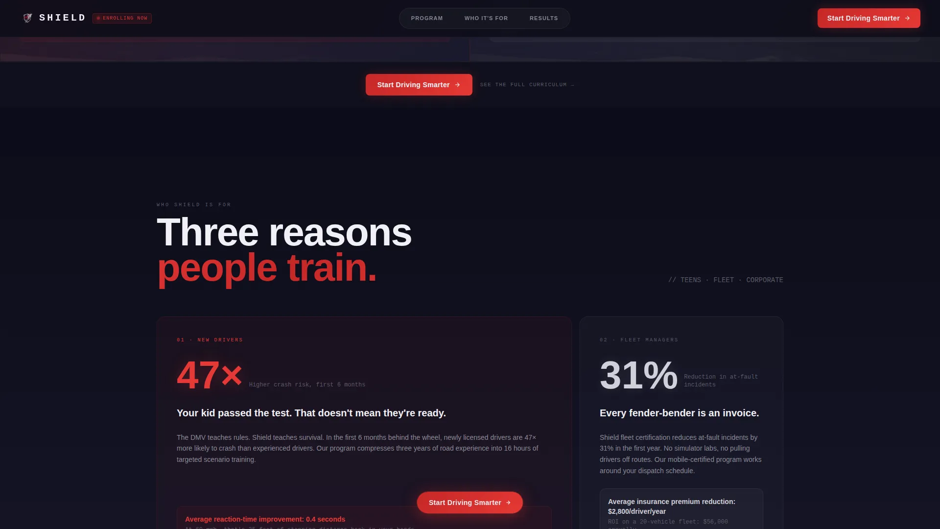 Defensive Driving Landing Page Template