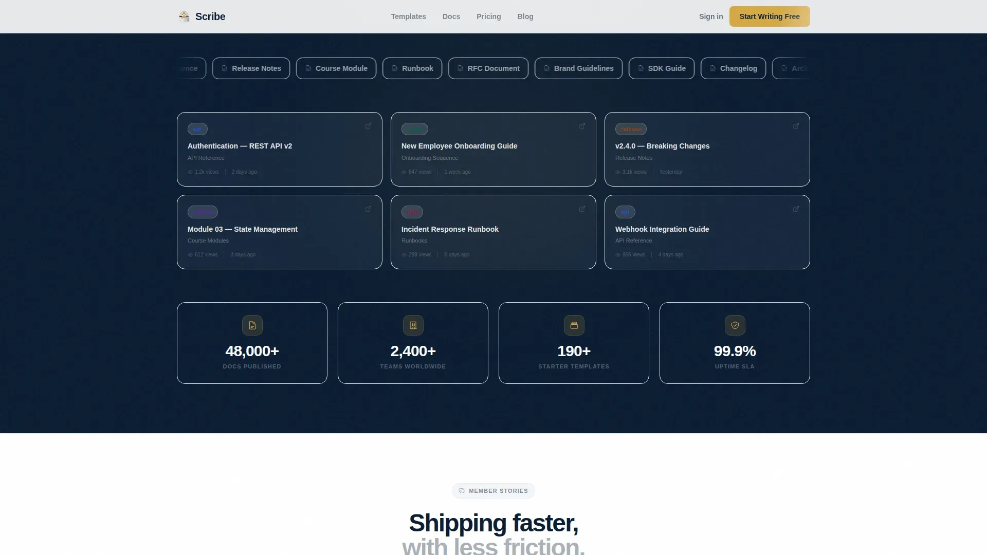 Content Authoring Tool Landing Page Template