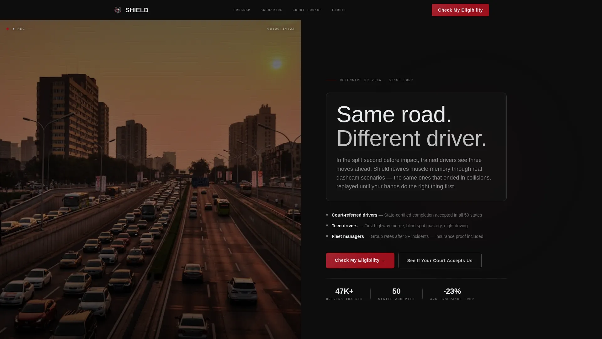 Defensive Driving Course Landing Page Template