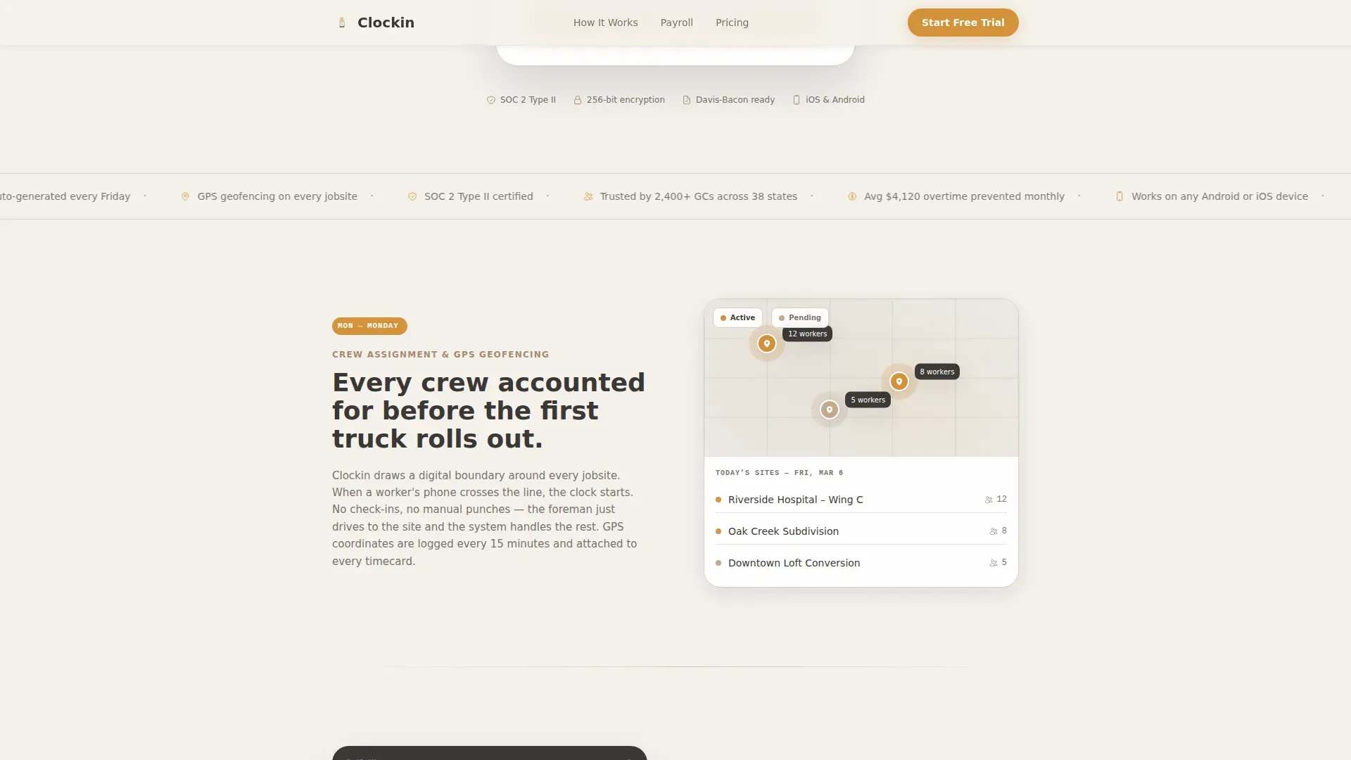 Contractor Payroll Tracking Landing Page Template