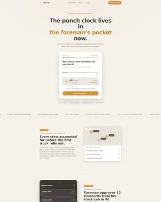 Contractor Payroll Tracking Landing Page Template