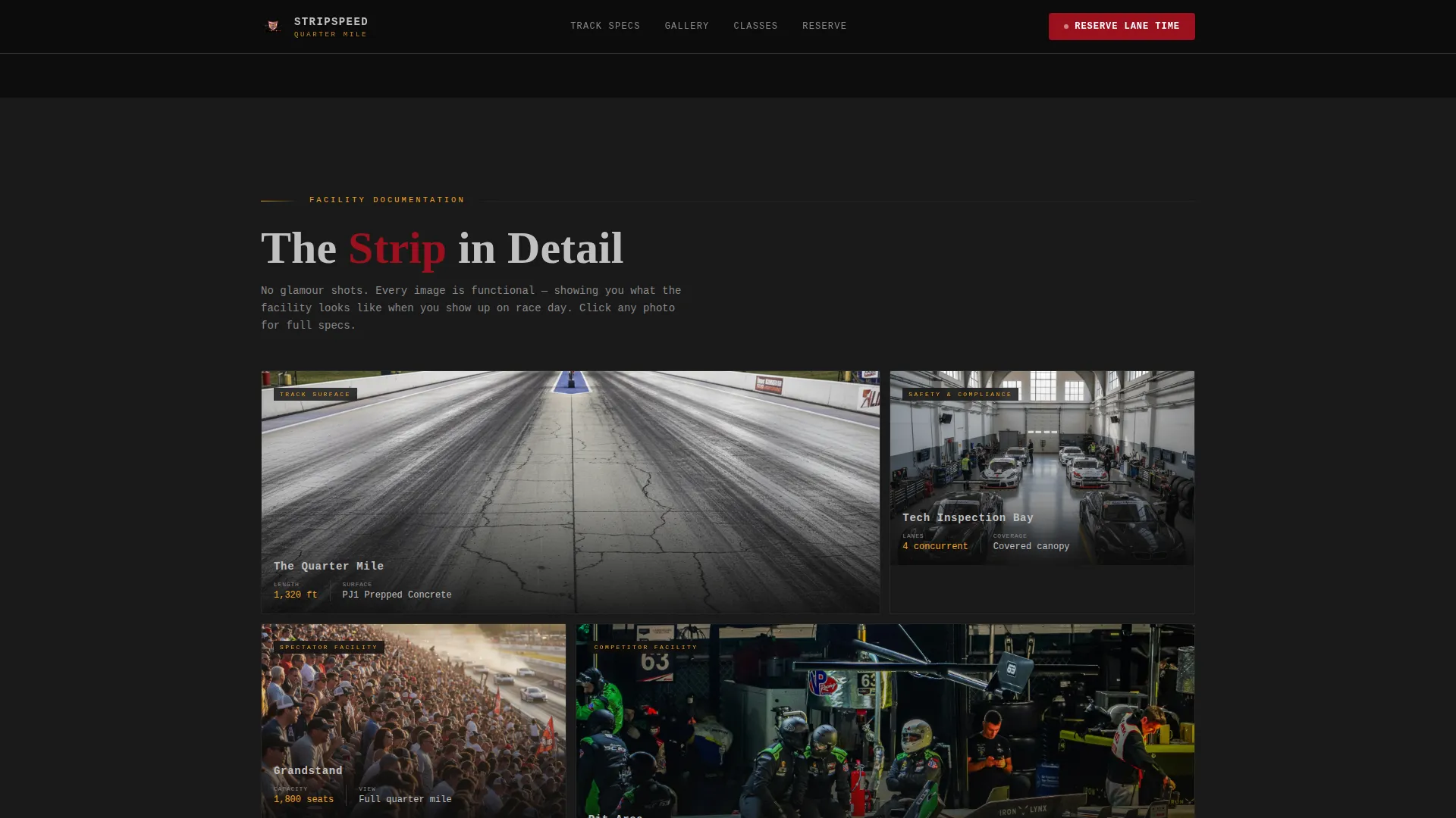 Drag Racing Strip Landing Page Template