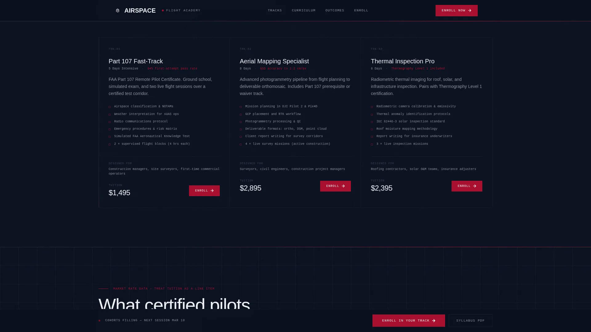 Drone Training Landing Page Template