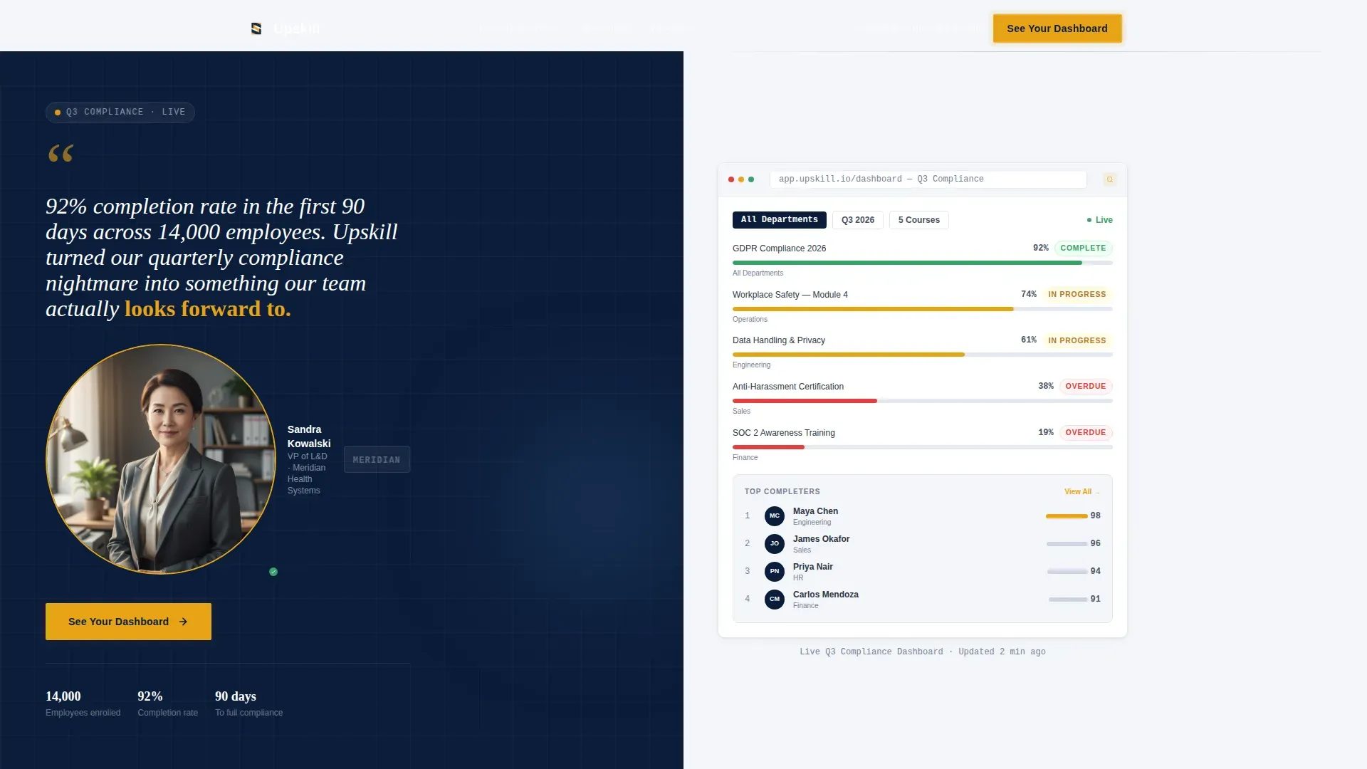 Compliance Learning Platform Landing Page Template