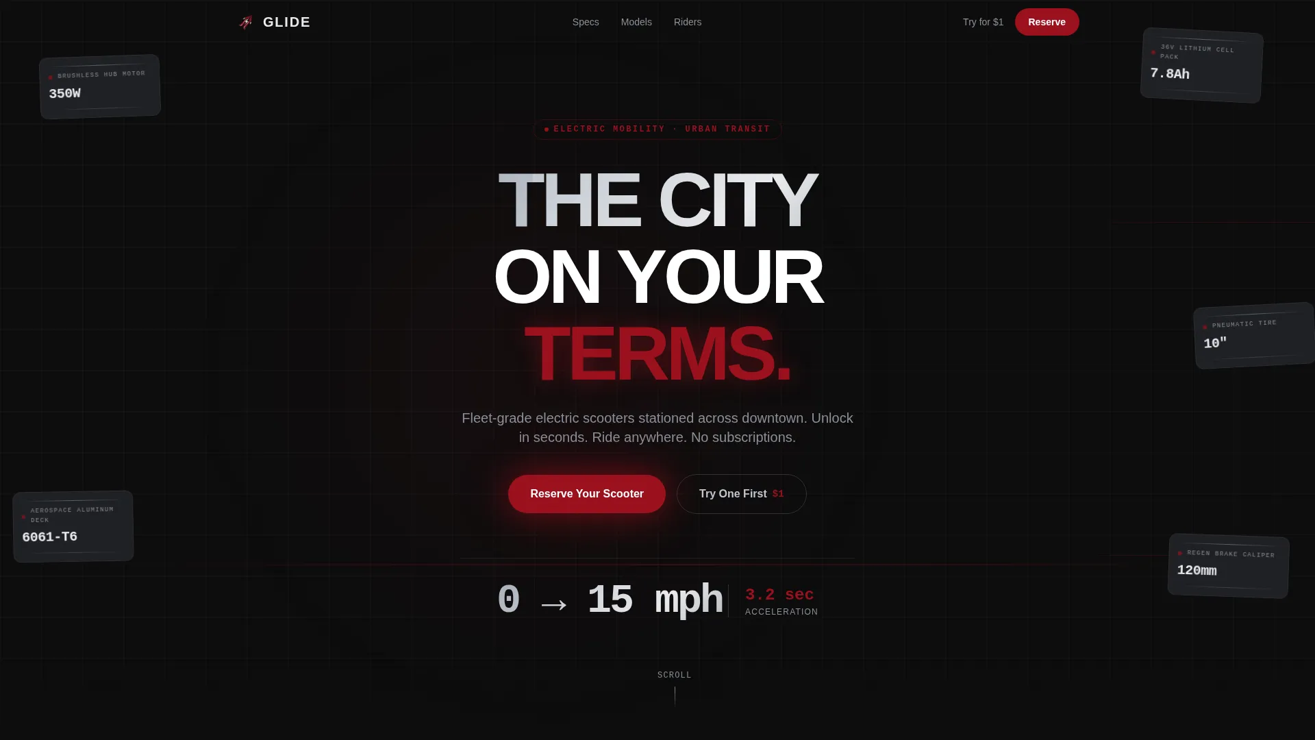 Electric Scooter Landing Page Template
