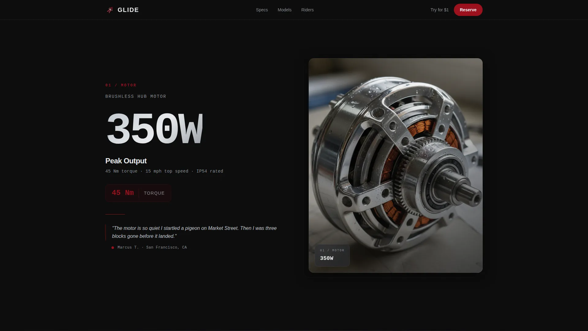 Electric Scooter Landing Page Template