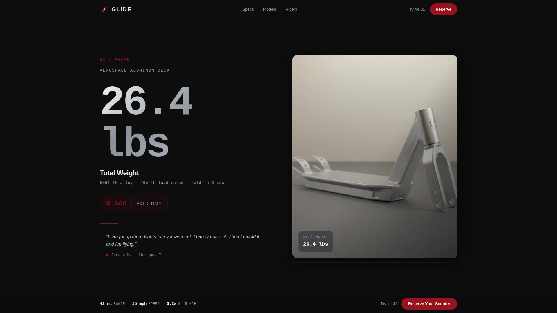 Electric Scooter Landing Page Template