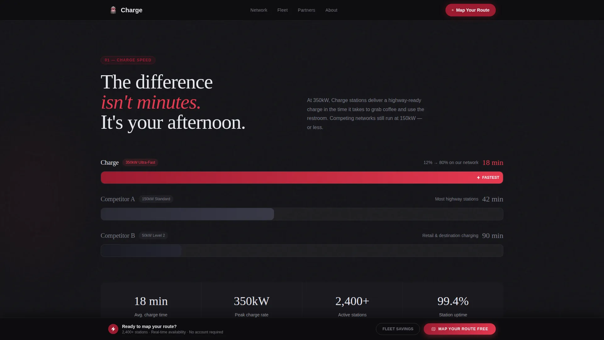 EV Charging Network Landing Page Template