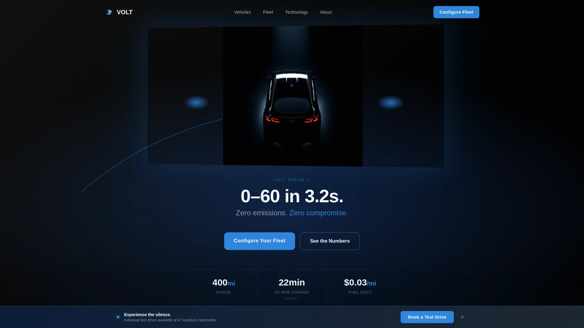 EV Manufacturer Landing Page Template